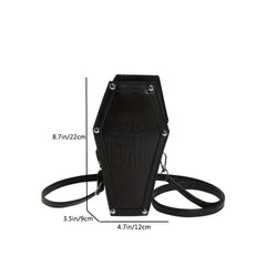 Gothic Coffin Shaped Crossbody Bag for Women