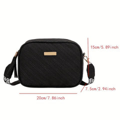 Embossed Pattern Square Crossbody Bag with Tassel Decor