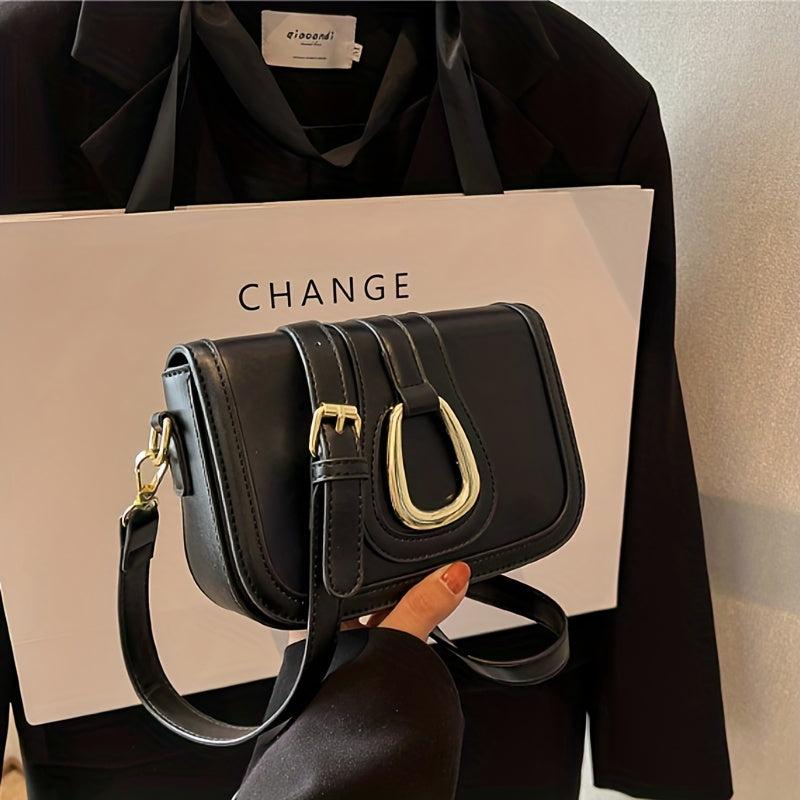 Metal Decor Square Purse Women's Small Shoulder Bag