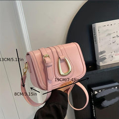 Metal Decor Square Purse Women's Small Shoulder Bag