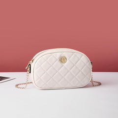 Women's Quilted Shoulder Bag with Chain Strap