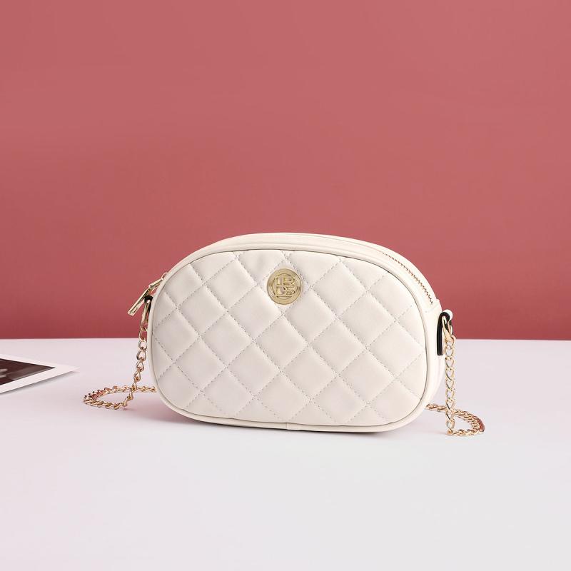 Women's Quilted Shoulder Bag with Chain Strap