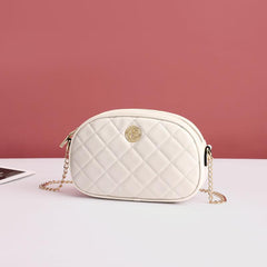 Women's Quilted Shoulder Bag with Chain Strap