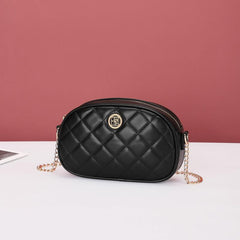 Women's Quilted Shoulder Bag with Chain Strap