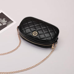 Women's Quilted Shoulder Bag with Chain Strap