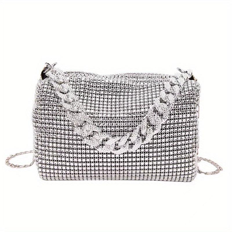 Rhinestone Chain Crossbody Bag Glitter Clutch Purses