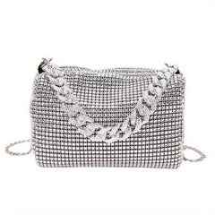 Rhinestone Chain Crossbody Bag Glitter Clutch Purses