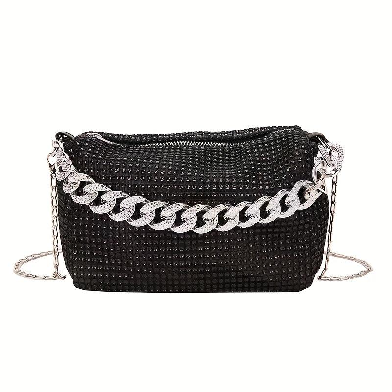 Rhinestone Chain Crossbody Bag Glitter Clutch Purses