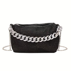 Rhinestone Chain Crossbody Bag Glitter Clutch Purses