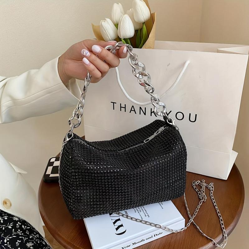 Rhinestone Chain Crossbody Bag Glitter Clutch Purses