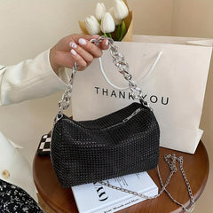 Rhinestone Chain Crossbody Bag Glitter Clutch Purses