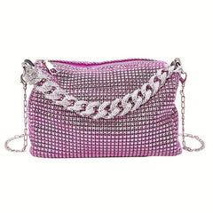 Rhinestone Chain Crossbody Bag Glitter Clutch Purses