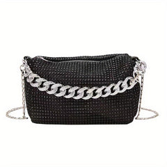 Rhinestone Chain Crossbody Bag Glitter Clutch Purses