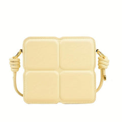 Plaid Embossed Crossbody Bag Mini Vegan Leather Square Purse