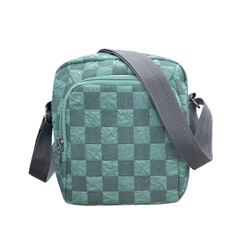 Casual Plaid Crossbody Bag Small Nylon Shoulder Messenger Bag