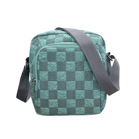 Casual Plaid Crossbody Bag Small Nylon Shoulder Messenger Bag