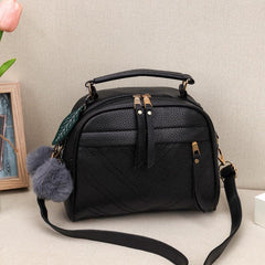 Stylish Crossbody Bag with Pompom - Women's Handbag & Purse