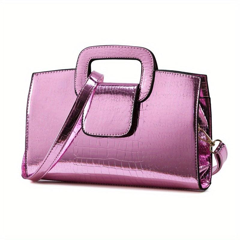 Neon Crocodile Crossbody Bag Metallic Handbags Women