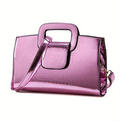 Neon Crocodile Crossbody Bag Metallic Handbags Women