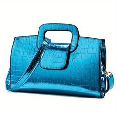 Neon Crocodile Crossbody Bag Metallic Handbags Women
