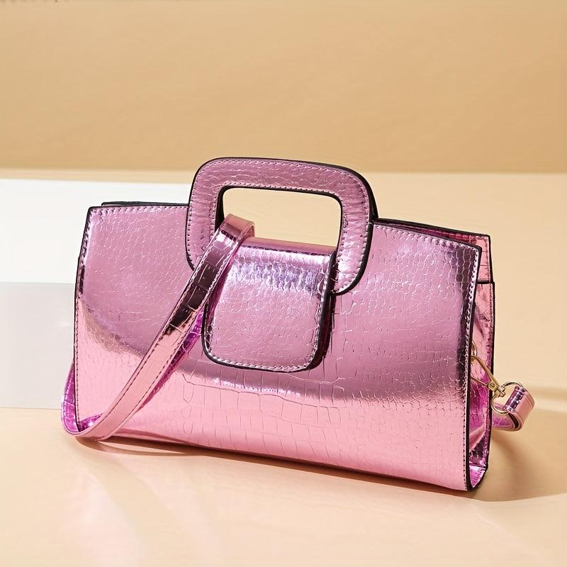 Neon Crocodile Crossbody Bag Metallic Handbags Women
