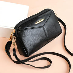 Metal Decor Crossbody Bag Faux Leather Wristlet Purse Zipper Shoulder Phone Bag