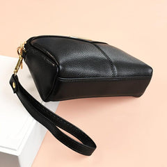 Metal Decor Crossbody Bag Faux Leather Wristlet Purse Zipper Shoulder Phone Bag