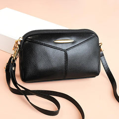 Metal Decor Crossbody Bag Faux Leather Wristlet Purse Zipper Shoulder Phone Bag