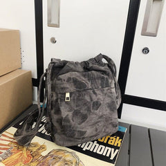 Stylish Denim Drawstring Bag Crossbody Bag Women's Storage Bag