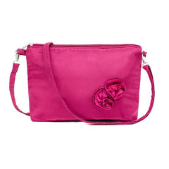 Fabric Flower Decor Shoulder Bag Casual Zipper Crossbody Bag