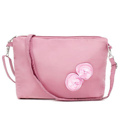 Fabric Flower Decor Shoulder Bag Casual Zipper Crossbody Bag