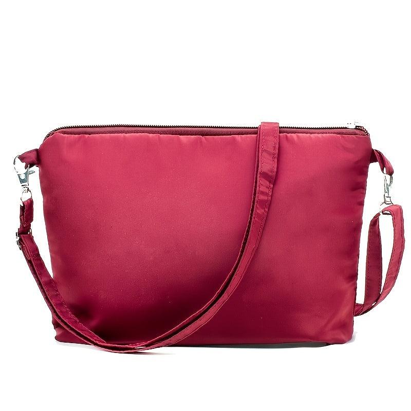 Fabric Flower Decor Shoulder Bag Casual Zipper Crossbody Bag