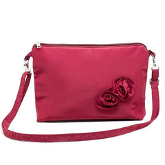 Fabric Flower Decor Shoulder Bag Casual Zipper Crossbody Bag