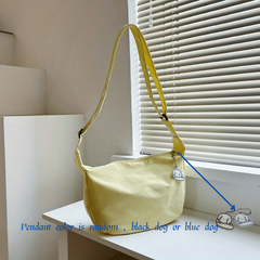 Waffle Textured Candy Crossbody Bag Canvas Shoulder Bag Women's Travel Bag