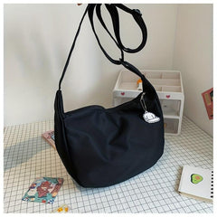 Waffle Textured Candy Crossbody Bag Canvas Shoulder Bag Women's Travel Bag