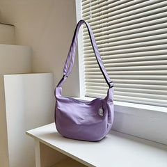 Waffle Textured Candy Crossbody Bag Canvas Shoulder Bag Women's Travel Bag