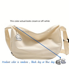 Waffle Textured Candy Crossbody Bag Canvas Shoulder Bag Women's Travel Bag