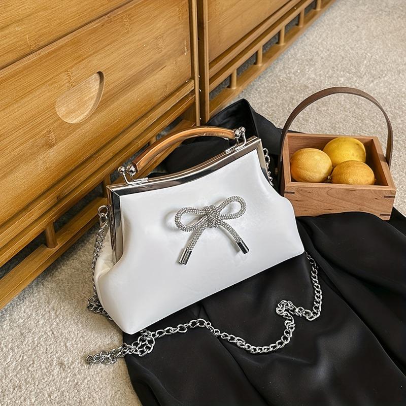 Rhinestone Bow Crossbody Bag Evening Handbag