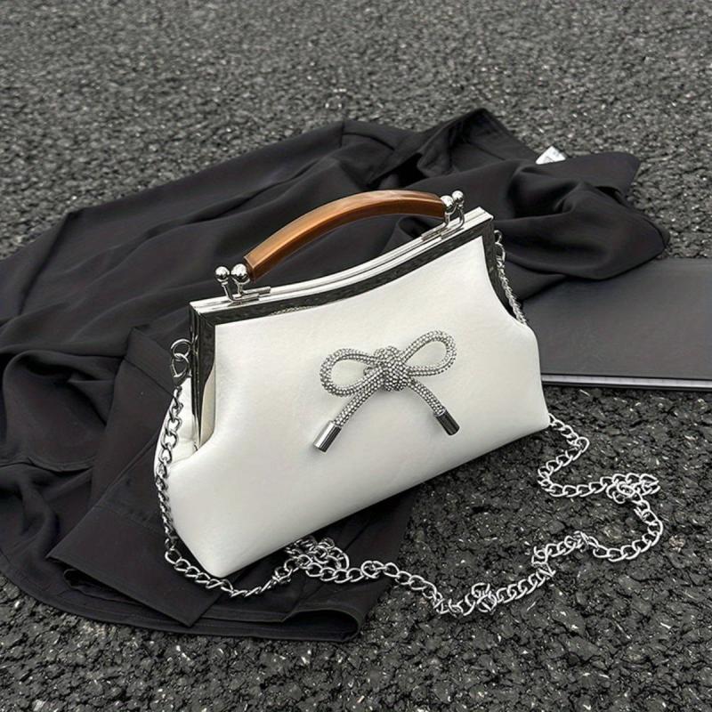 Rhinestone Bow Crossbody Bag Evening Handbag