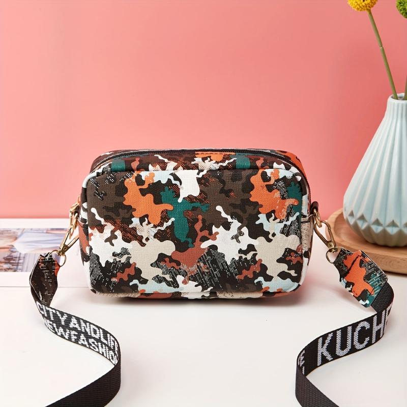 Square Crossbody Bag Casual PU Leather Purse Women's Everyday Shoulder Bag