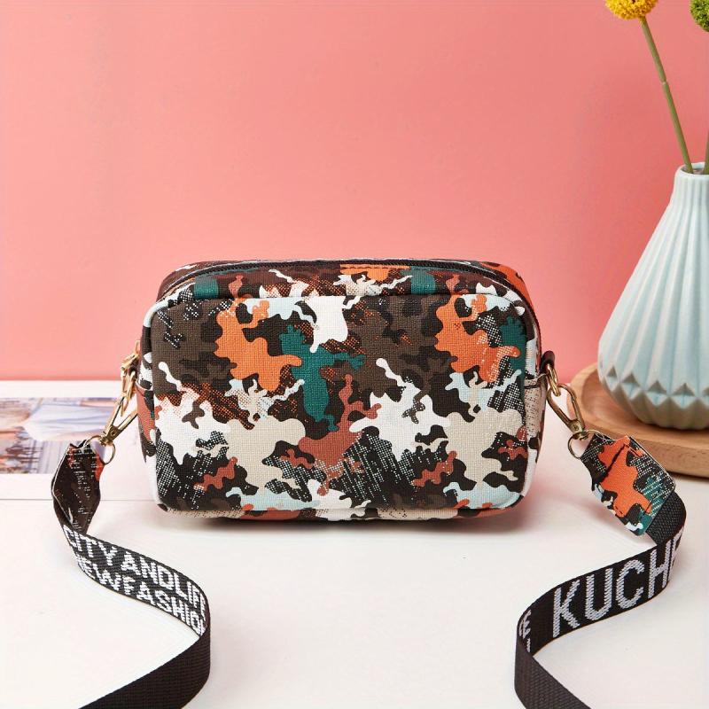 Square Crossbody Bag Casual PU Leather Purse Women's Everyday Shoulder Bag