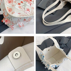 Inlaid Lace Flower Shoulder Bag Casual Handbag