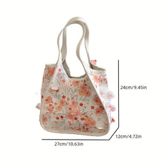 Inlaid Lace Flower Shoulder Bag Casual Handbag
