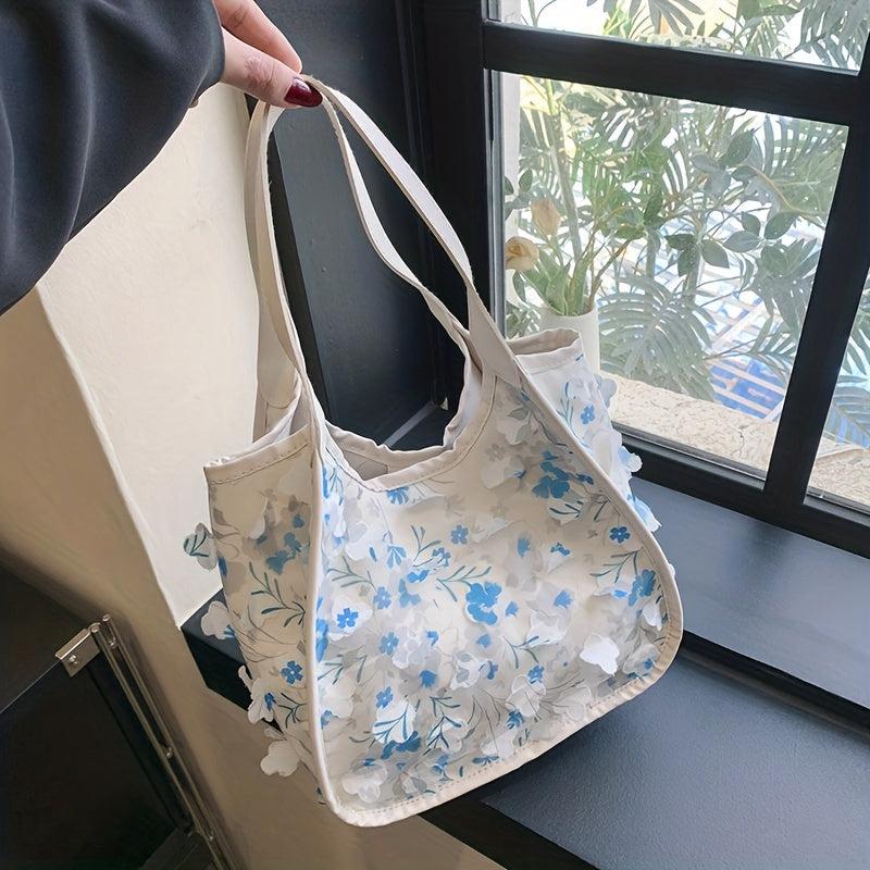 Inlaid Lace Flower Shoulder Bag Casual Handbag