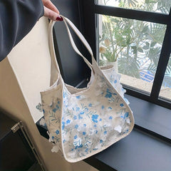 Inlaid Lace Flower Shoulder Bag Casual Handbag