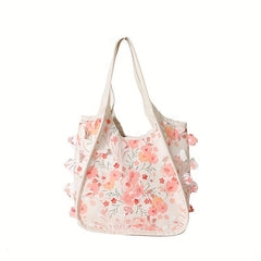 Inlaid Lace Flower Shoulder Bag Casual Handbag