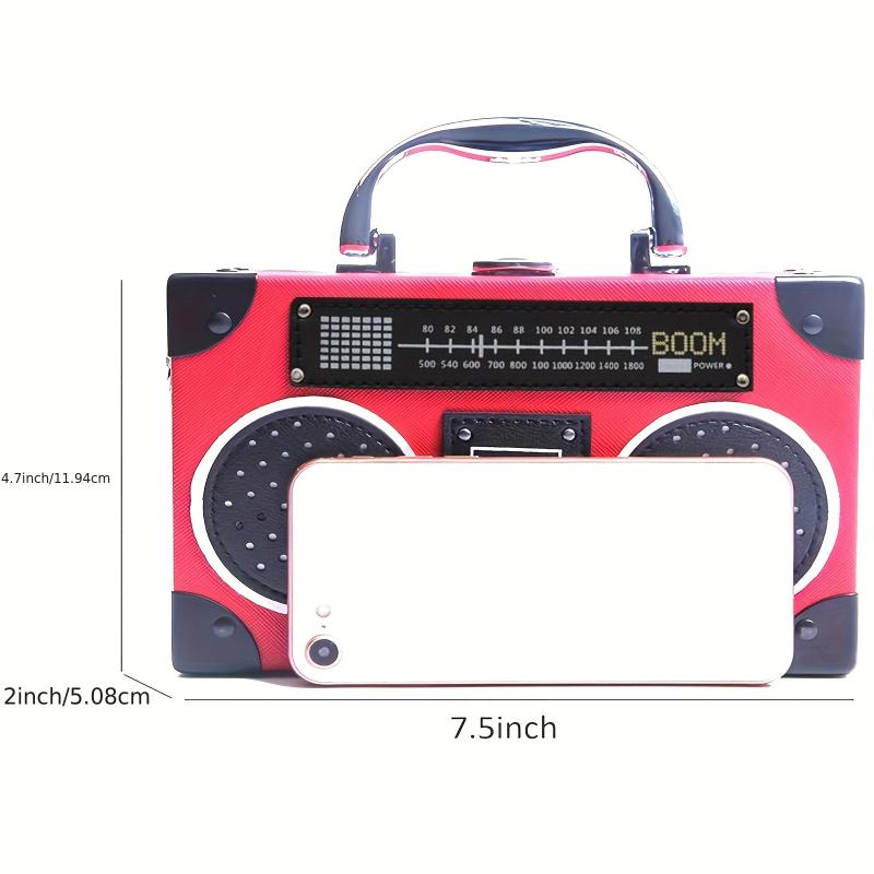 Vintage Radio Shaped Crossbody Bag Handbag Clutch for Women Prom