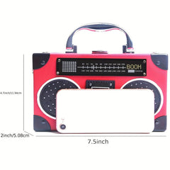 Vintage Radio Shaped Crossbody Bag Handbag Clutch for Women Prom