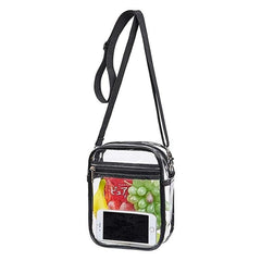 Transparent Square Zipper Bag Crossbody Purse Concert