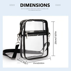 Transparent Square Zipper Bag Crossbody Purse Concert